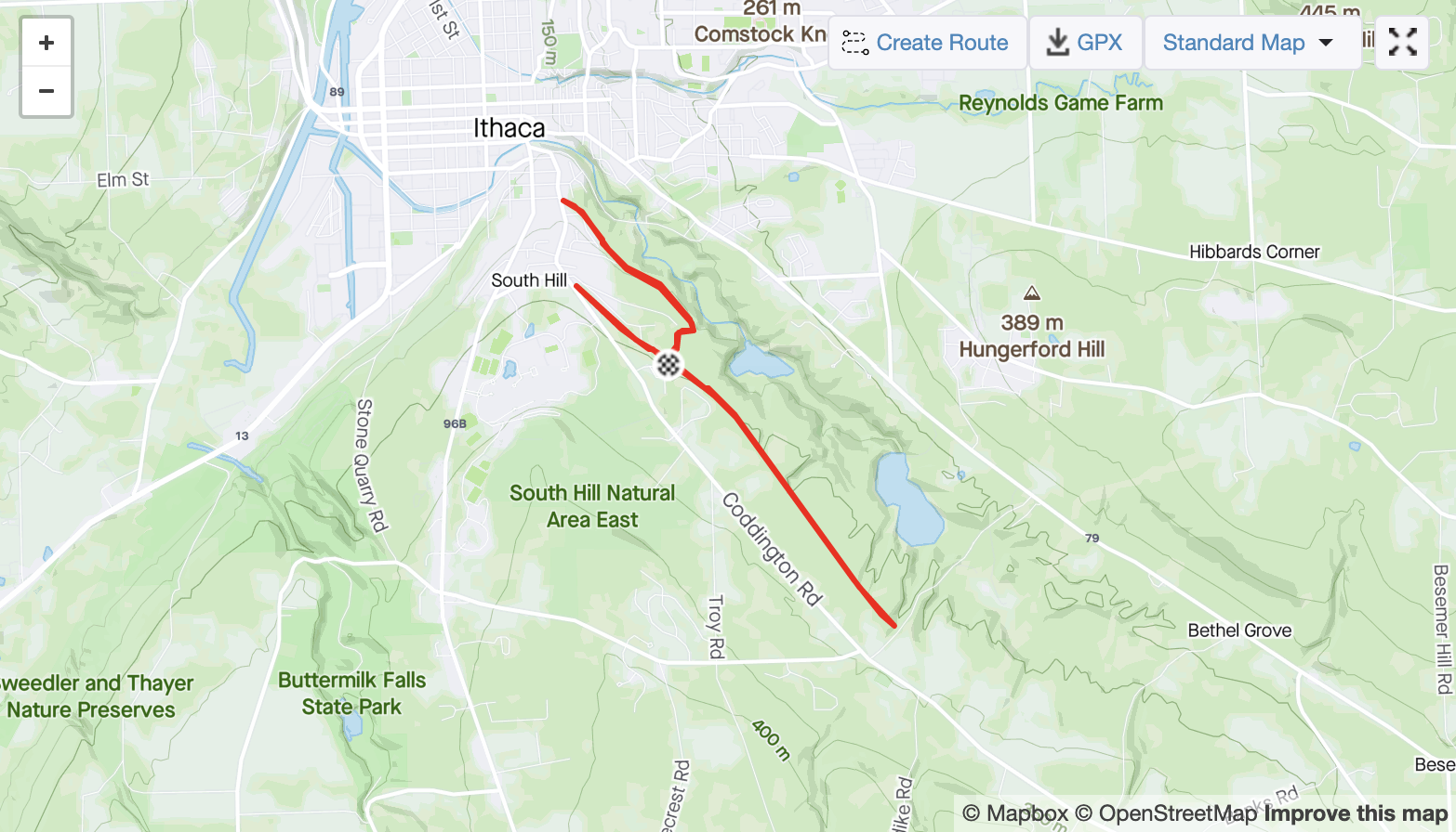 South Hill Rec Way course map